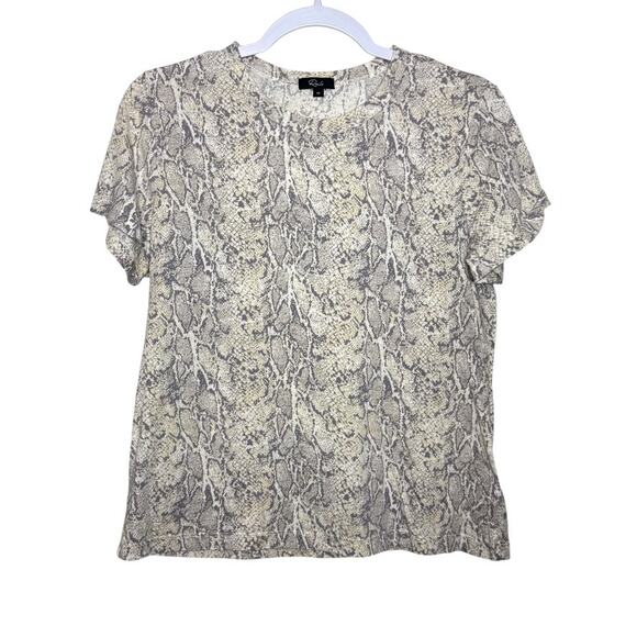 Rails Tops - Rails Asher Snakeskin Short Sleeve Tee Women M Ivory‎ Animal Print Boho